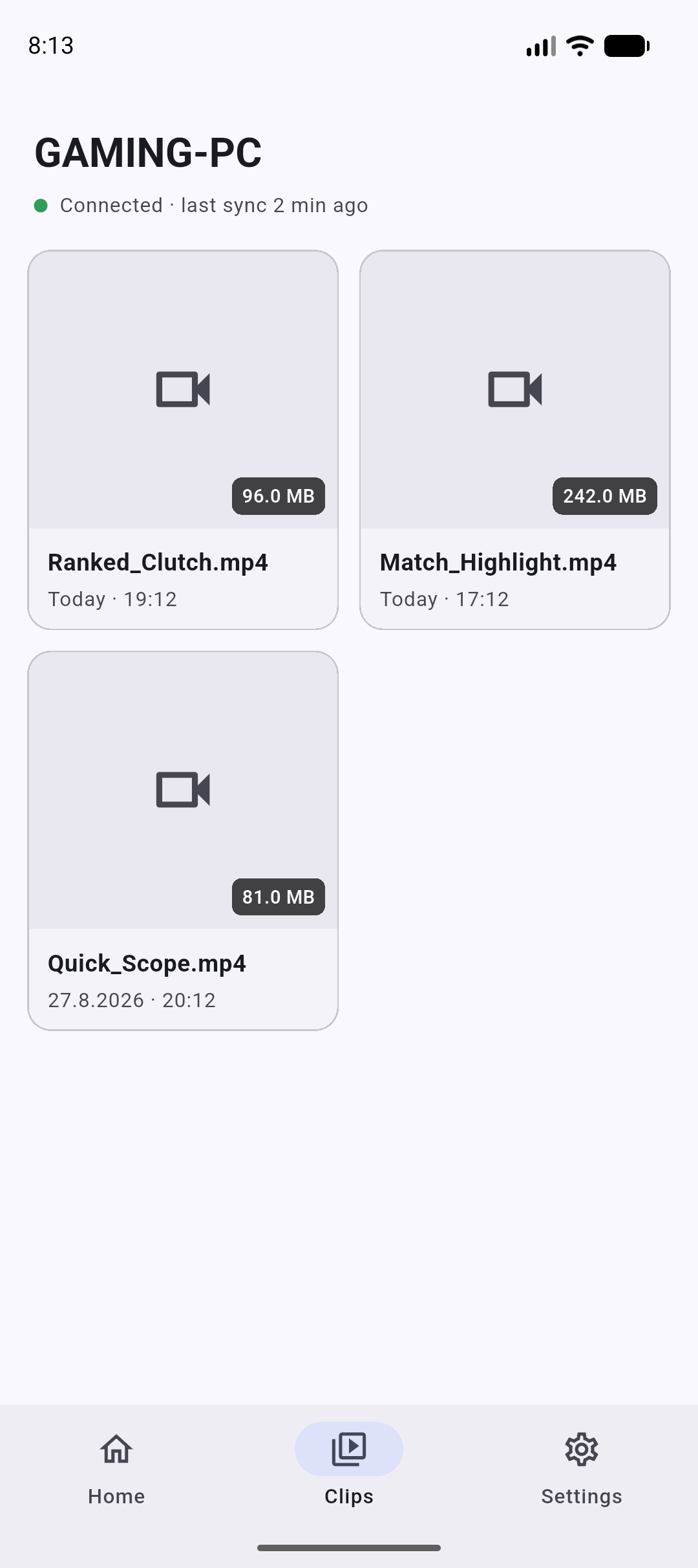 ShadowPlay mobile clips browser